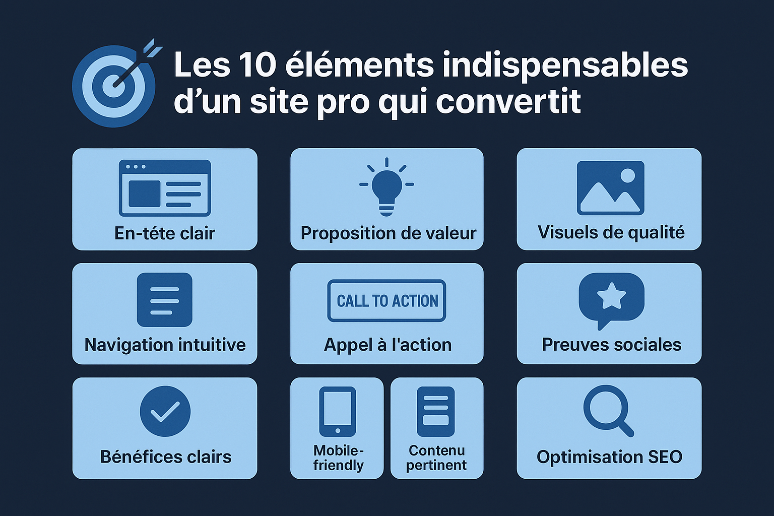🎯 Les 10 éléments indispensables d’un site pro qui convertit